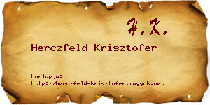 Herczfeld Krisztofer névjegykártya